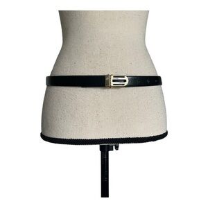 Pierre Cardin Black Slim Genuine Leather Belt